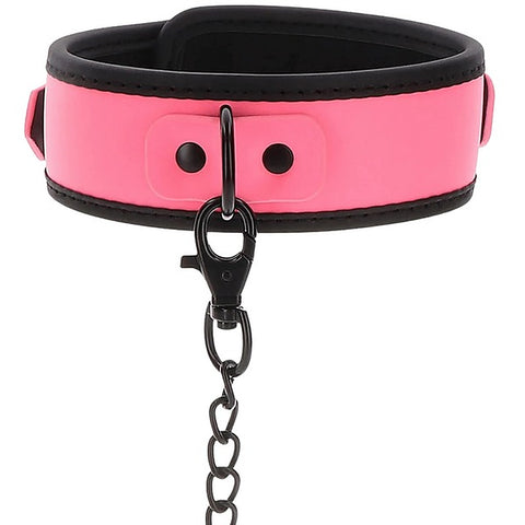 Glow In The Dark Collar And Chain Leash By Scala - Collars and Leads