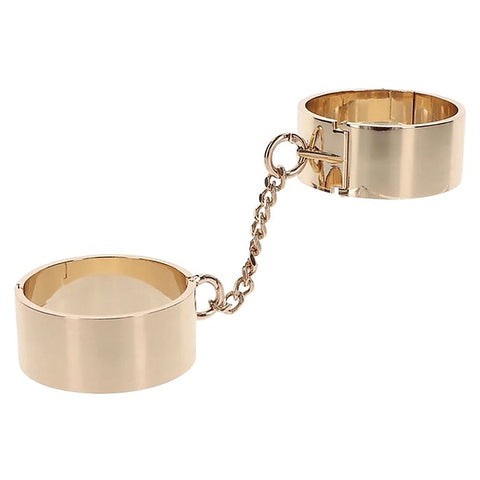 Taboom Gold Metal Slave Wrist Cuffs By Scala - Cuffs And Restraints