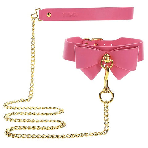 Taboom Pu Leather Fetish Collar And Leash By Scala - Collars and Leads