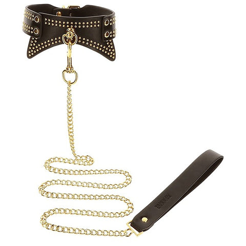 Leather Studded Collar And Leash By Scala - Collars and Leads