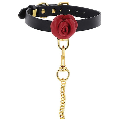 Scala Taboom Wild Roses Fetish Collar and Leash - Collars and Leads