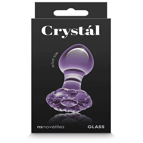 NS Novelties Crystal Flower Glass Butt Plug - Butt Plugs