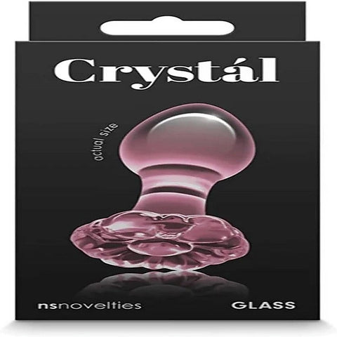 NS Novelties Crystal Flower Glass Butt Plug - Butt Plugs