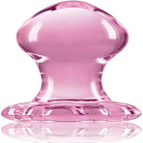 NS Novelties Crystal Flower Glass Butt Plug - Butt Plugs