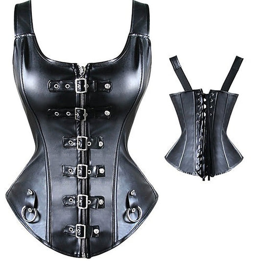 BDStyle Punk Style Leather Strappy Vest Fetish Wear Corset - Her Fetish