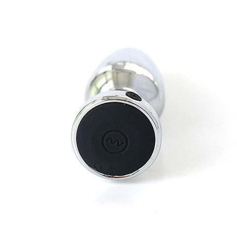Rechargeable 10 Settings Vibrating Metal Butt Plug - Butt Plugs