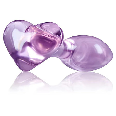 NS Novelties Crystal Heart Glass Butt Plug - Butt Plugs