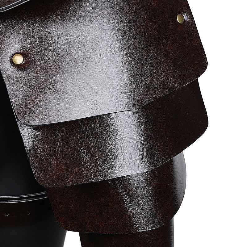 Brown Pu Leather Vintage Armor By Bdstyle - Cuffs And Restraints
