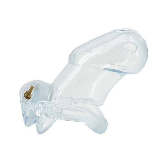 Love In Leather Resin Male Chastity Cock Cage Clear - Male Chastity