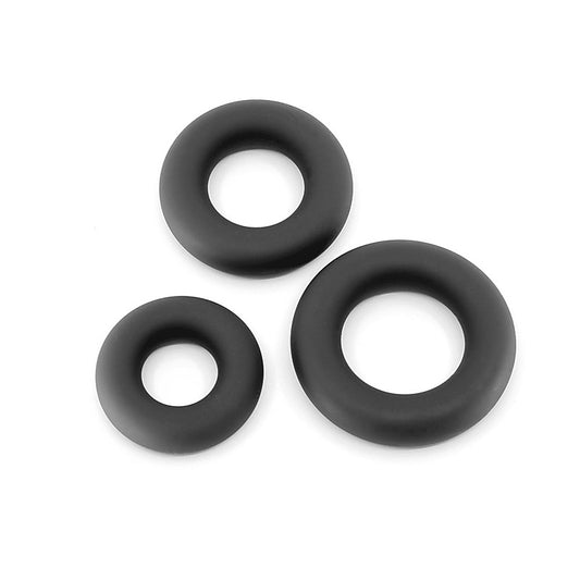 3 Piece Silicone Fat Boy Cock Ring by Love In Leather - Cock Ring Sets