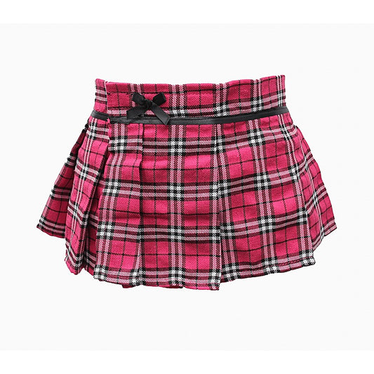 Tartan Wrap Sexy Skirt Pink By Love In Leather - Skirts And Club Wear