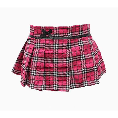Tartan Wrap Sexy Skirt Pink By Love In Leather - Skirts And Club Wear