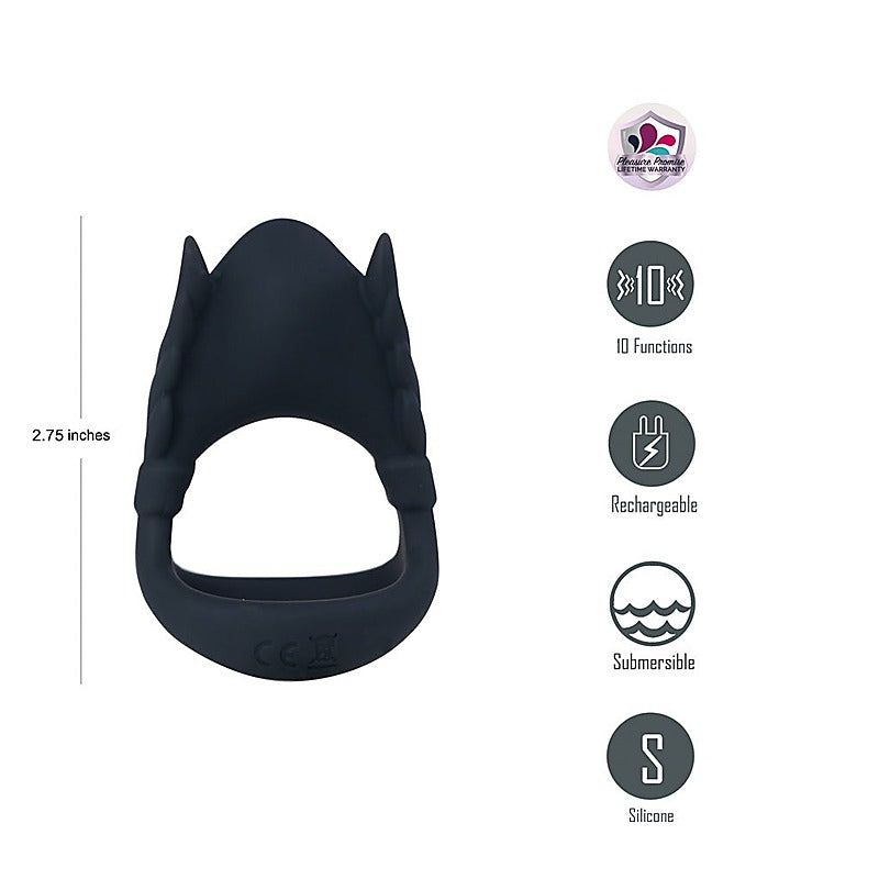 ROCKY USB Rechargeable Vibrating Cock & Balls Cock Ring - Vibrating Cock Rings