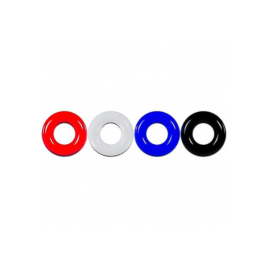 Levelz Multicolour 4 Pack Cock Ring Set By Shots Toys - Cock Ring Sets
