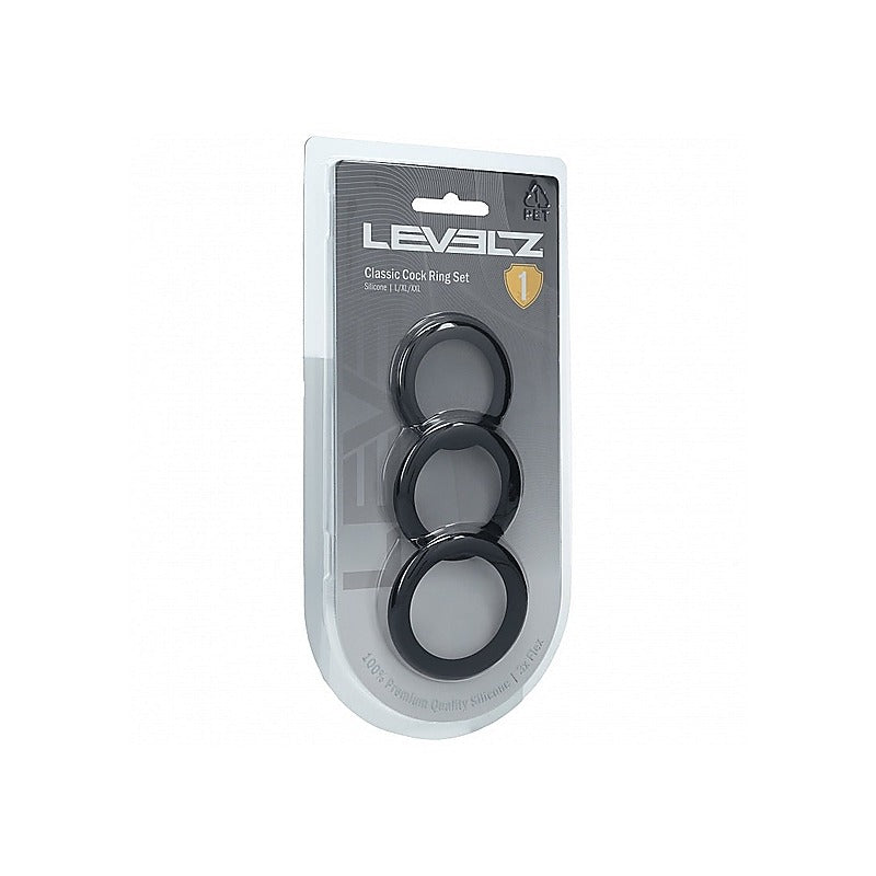 LEVELZ Classic Silicone Cock Ring Set L/XL/XXL by Shots Toys - Cock Ring Sets