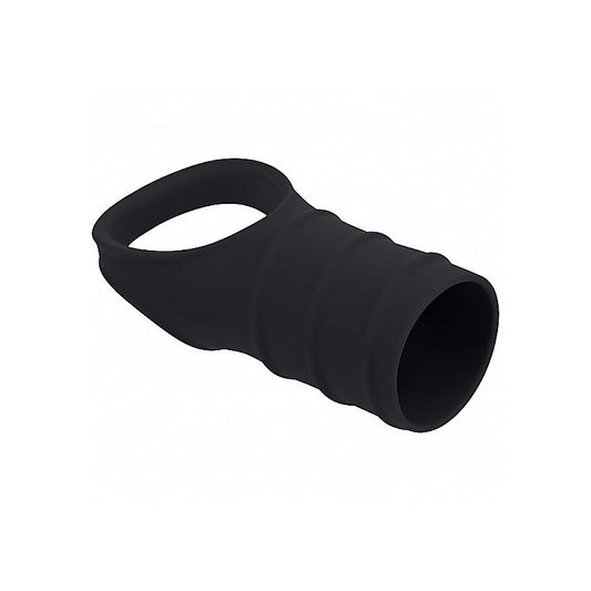 Levelz Silicone Cock Ring And Ribbed Sleeve By Shots Toys - Stretchy Cock Rings