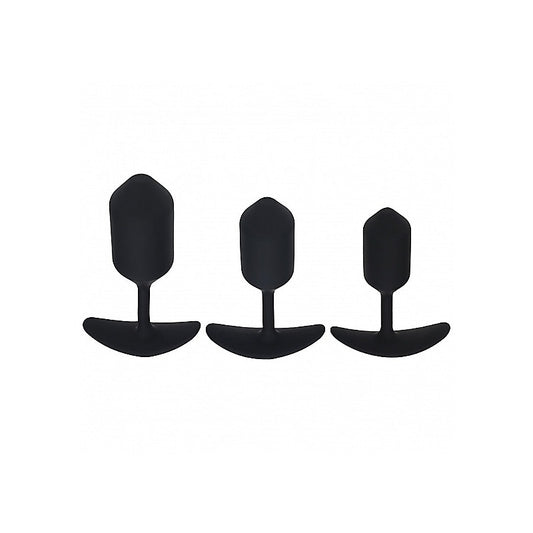 Levelz 3 Pack Silicone Weighted Anal Plug Training Set - Butt Plugs