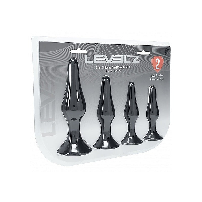 LEVELZ Slim Silicone Anal Plug Trainer Set of 4 - Butt Plugs
