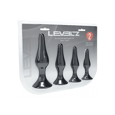 LEVELZ Slim Silicone Anal Plug Trainer Set of 4 - Butt Plugs