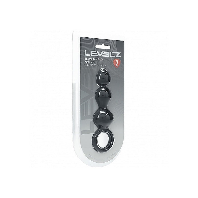 LEVELZ Beaded Silicone Anal Probe with Loop by Shots Toys - Anal Beads and Balls