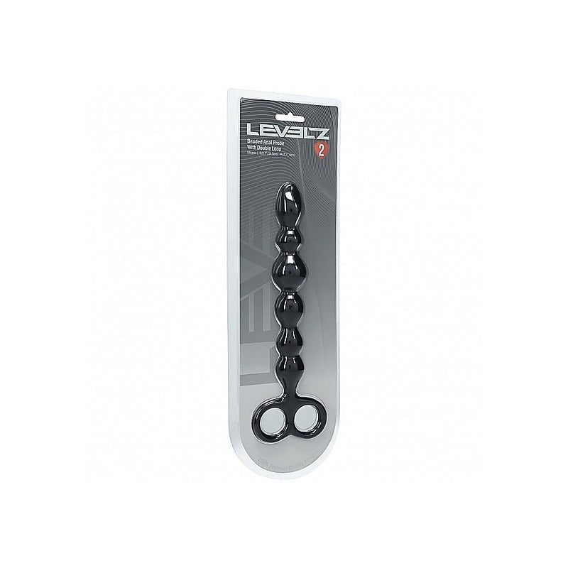 LEVELZ Beaded Silicone Anal Probe with Double Loop - Anal Beads and Balls
