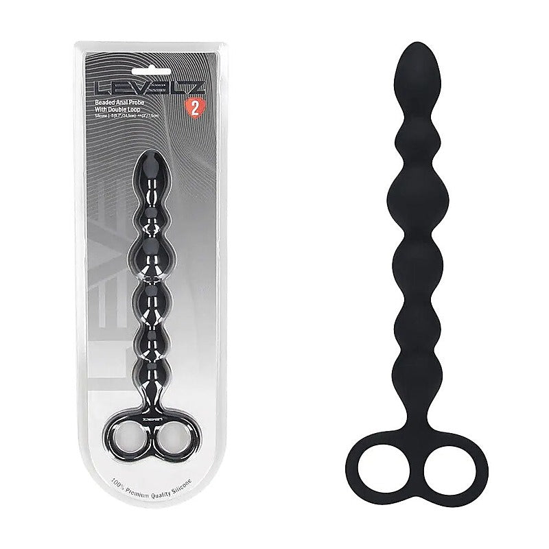 LEVELZ Beaded Silicone Anal Probe with Double Loop - Anal Beads and Balls