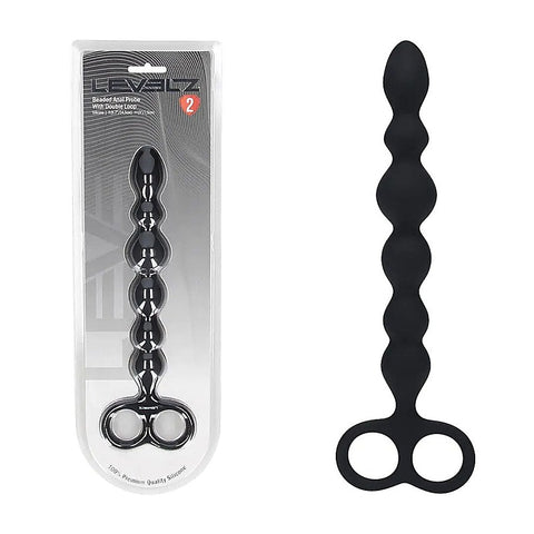 LEVELZ Beaded Silicone Anal Probe with Double Loop - Anal Beads and Balls