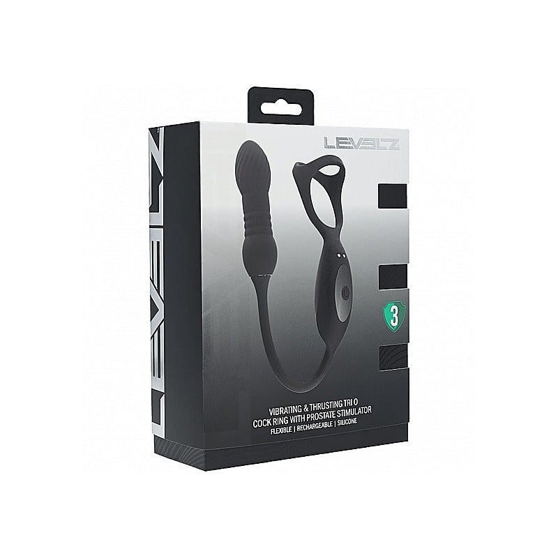 Levelz Vibrating and Thrusting Tri-O by Shots Toys - Vibrating Cock Rings