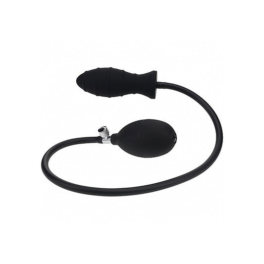 Levelz Ribbed Silicone Inflatable Anal Plug By Shots Toys - Butt Plugs