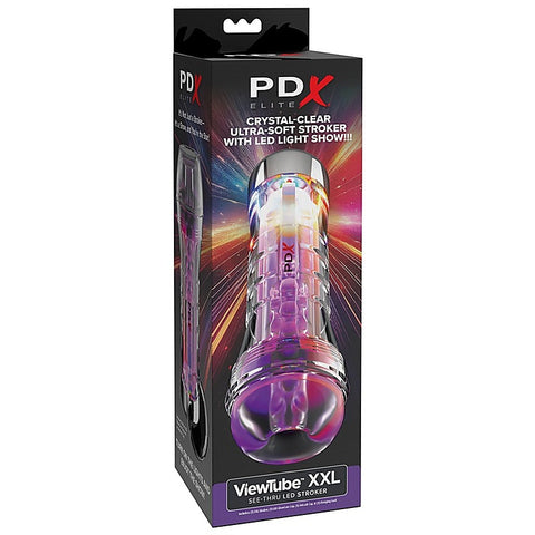 PDX Elite ViewTube See-Thru EZ-Grip LED Stroker - Masturbators and Strokers