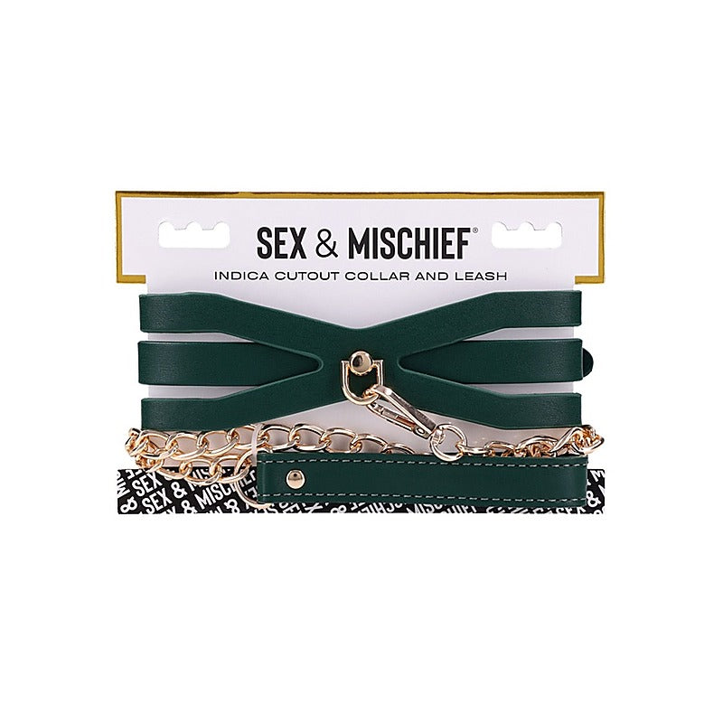 Indica Cutout Collar and Leash by Sportsheets - Collars and Leads