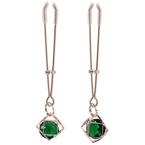 Indica Crystal Nipple Clips by Sportsheets - Nipple and Clit Clamps