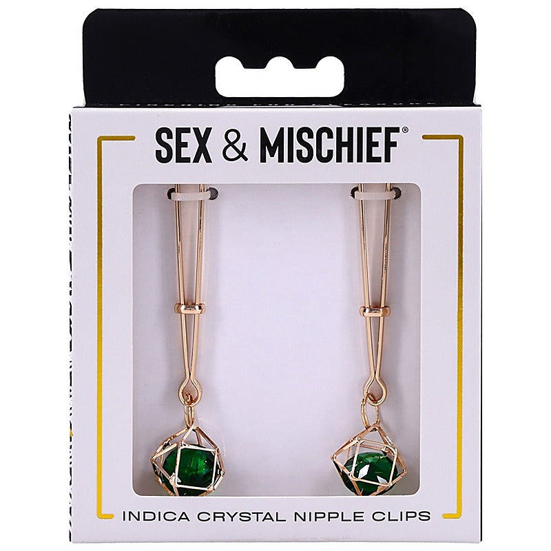 Indica Crystal Nipple Clips by Sportsheets - Nipple and Clit Clamps