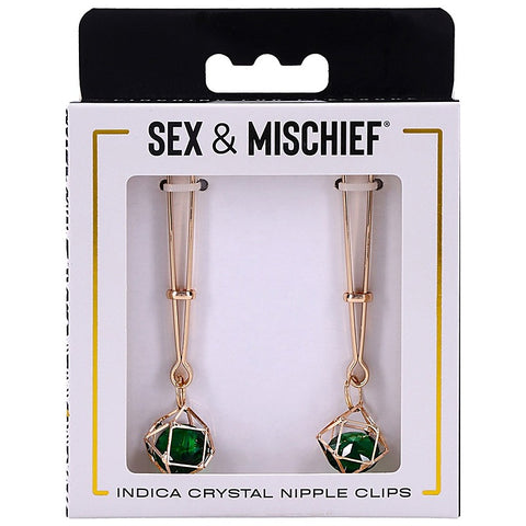 Indica Crystal Nipple Clips by Sportsheets - Nipple and Clit Clamps