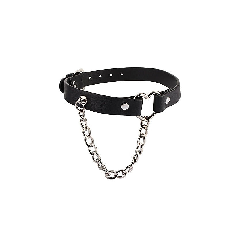 Heart Collar with a Chain by Chisa - Collars and Leads