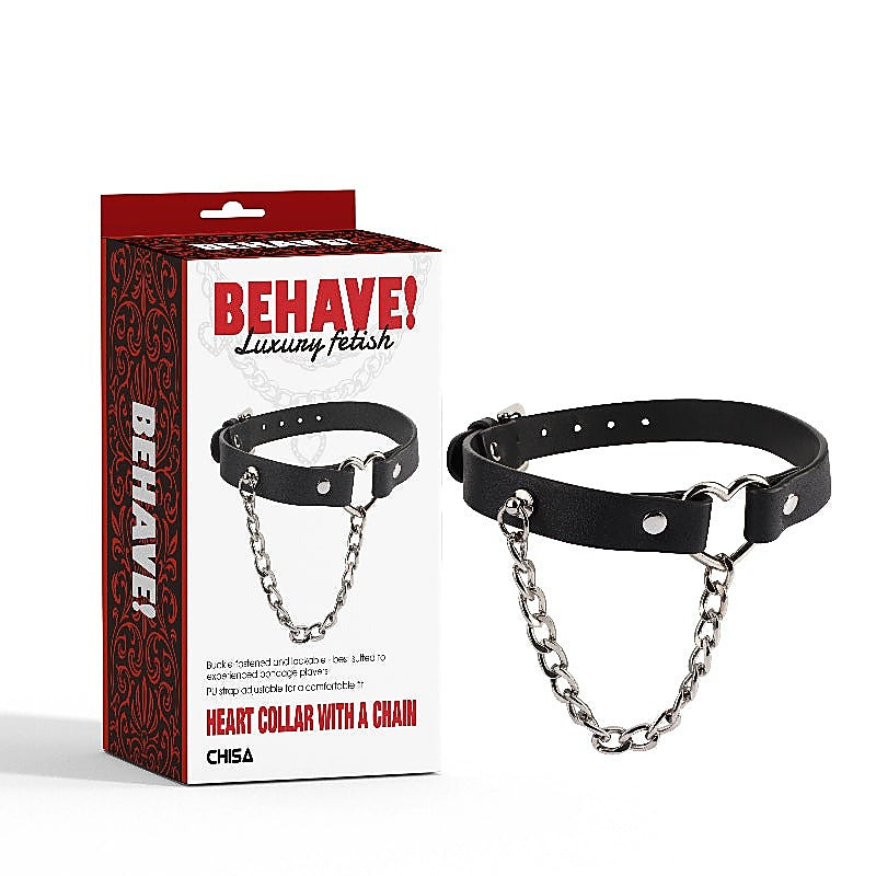 Heart Collar with a Chain by Chisa - Collars and Leads