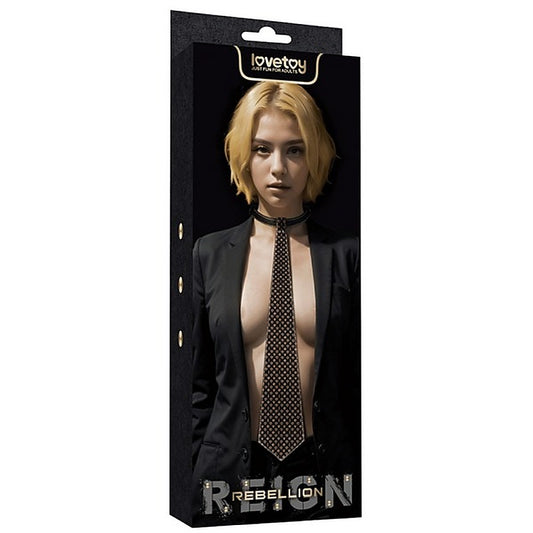 Bondage Tie Collar With Adjustable Strap By Lovetoy - Collars and Leads