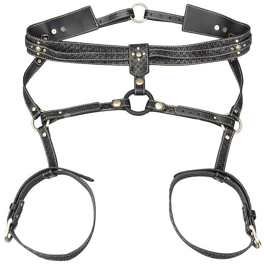 Faux Leather Full Body Bondage Harness By Lovetoy - Cuffs And Restraints