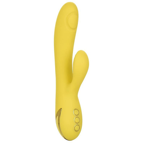 Calexotics California Dreaming San Diego Seduction Rechargeable Silicone Rabbit Vibrator Yellow - Rabbit Vibrators