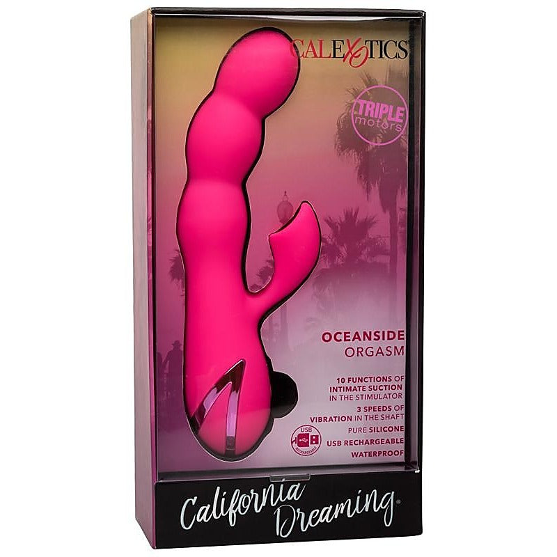 Calexotics California Dreaming Oceanside Silicone Rabbit Vibrator Pink - Rabbit Vibrators