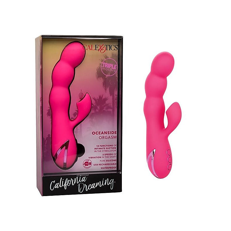 Calexotics California Dreaming Oceanside Silicone Rabbit Vibrator Pink - Rabbit Vibrators