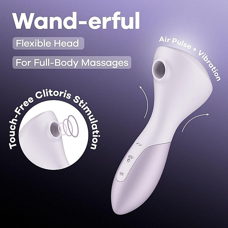 Wand-Erful Rechargeable Air Pulse Wand Massager By Satisfyer - Clit Ticklers and Pulsators