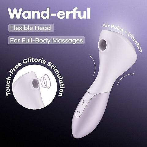 Wand-Erful Rechargeable Air Pulse Wand Massager By Satisfyer - Clit Ticklers and Pulsators