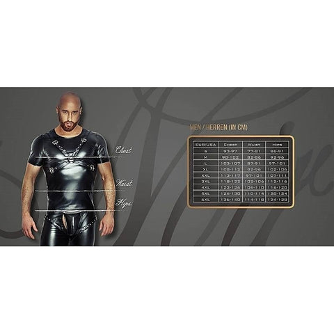 Decadence Powerwetlook Men's Shorts with Decorative PVC Pleats
