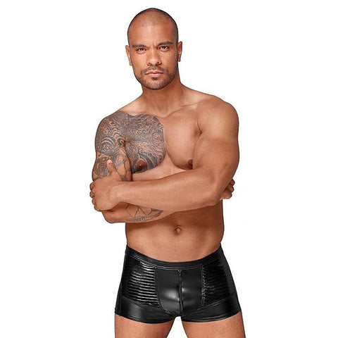 Decadence Powerwetlook Men's Shorts with Decorative PVC Pleats
