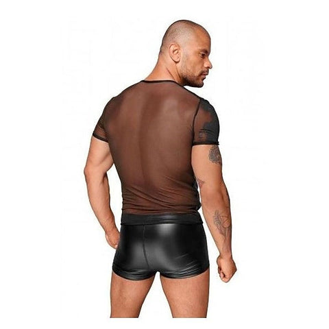 Tulle Men Shirt With Decorative PVC Pleats