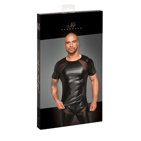 Power Wetlook Men T-shirt With 3D Net