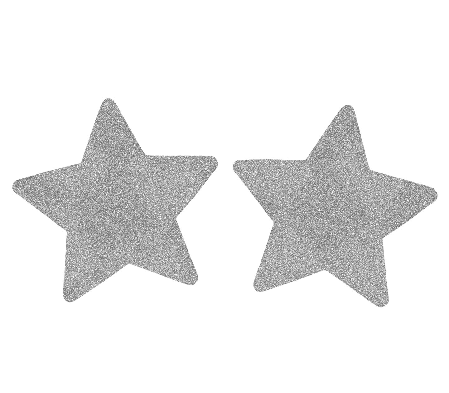 Love In Leather Glitter Star Womens Nipple Covers - Silver - Breast and Nipple Toys