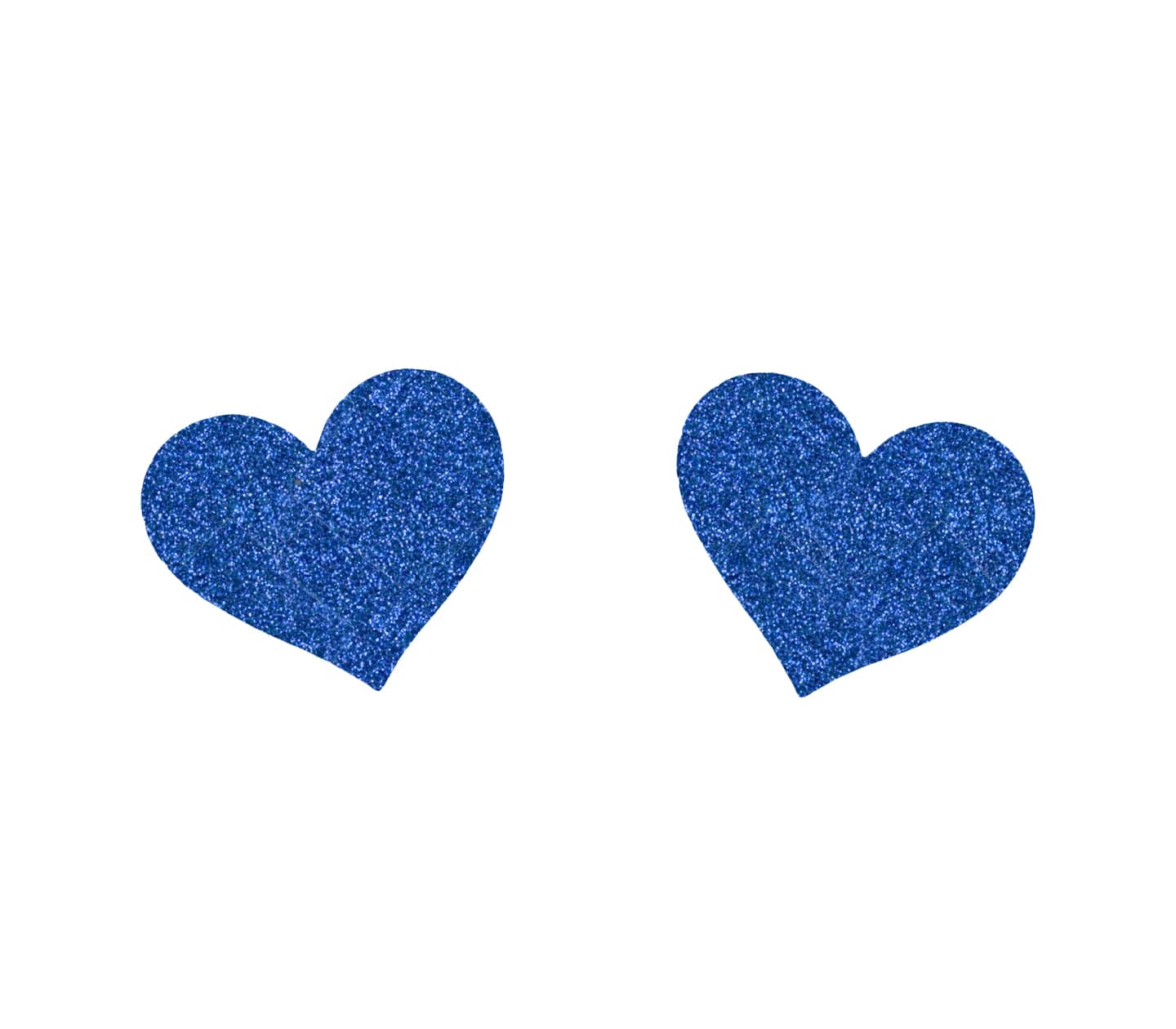 Love In Leather Glitter Heart Womens Nipple Covers - Blue - Breast and Nipple Toys