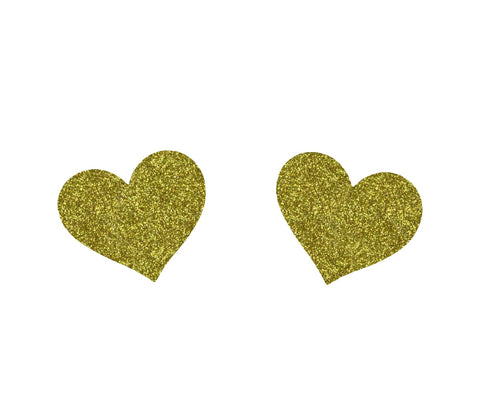 Love In Leather Glitter Heart Womens Nipple Covers - Breast and Nipple Toys